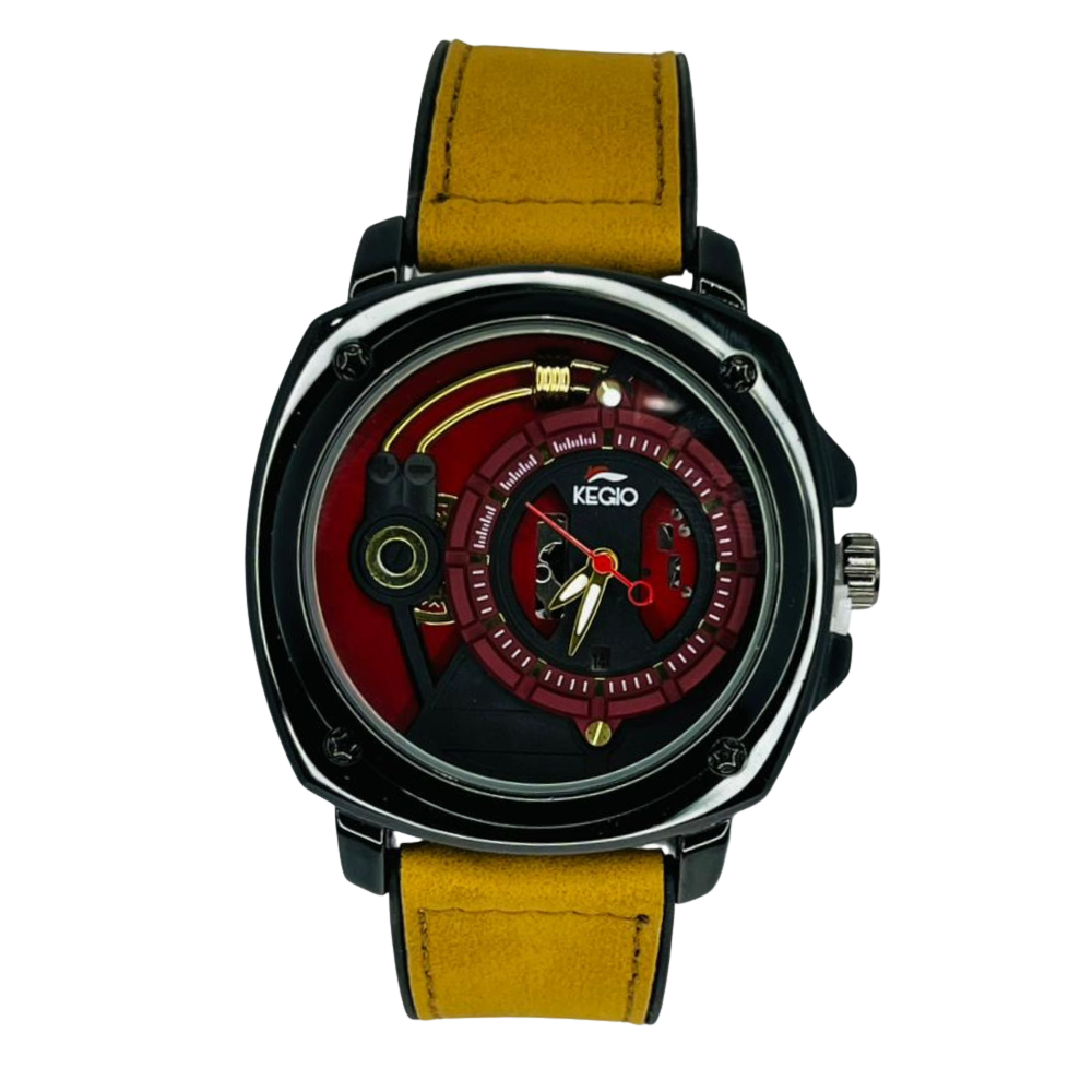 KEGIO Luxury Men’s Watch with Leather Strap