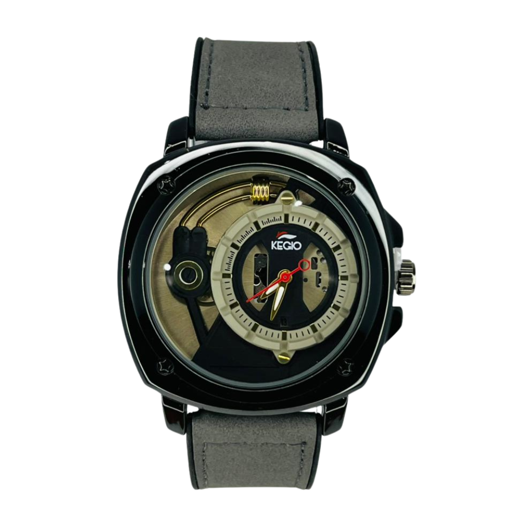 KEGIO Luxury Men’s Watch with Leather Strap