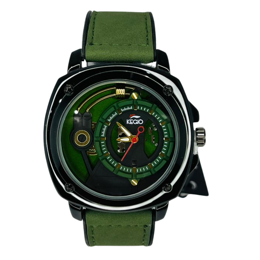 KEGIO Luxury Men’s Watch with Leather Strap