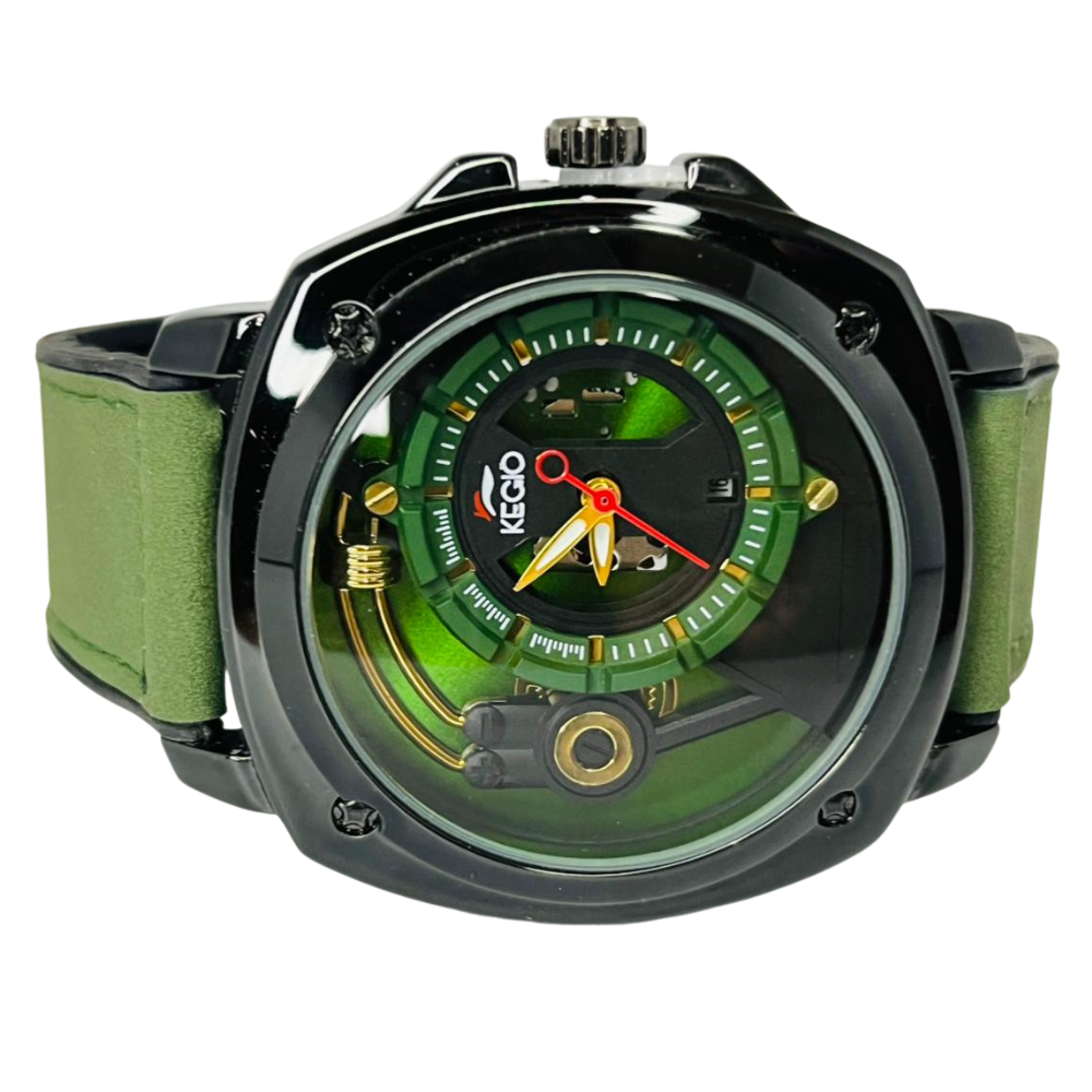 KEGIO Luxury Men’s Watch with Leather Strap