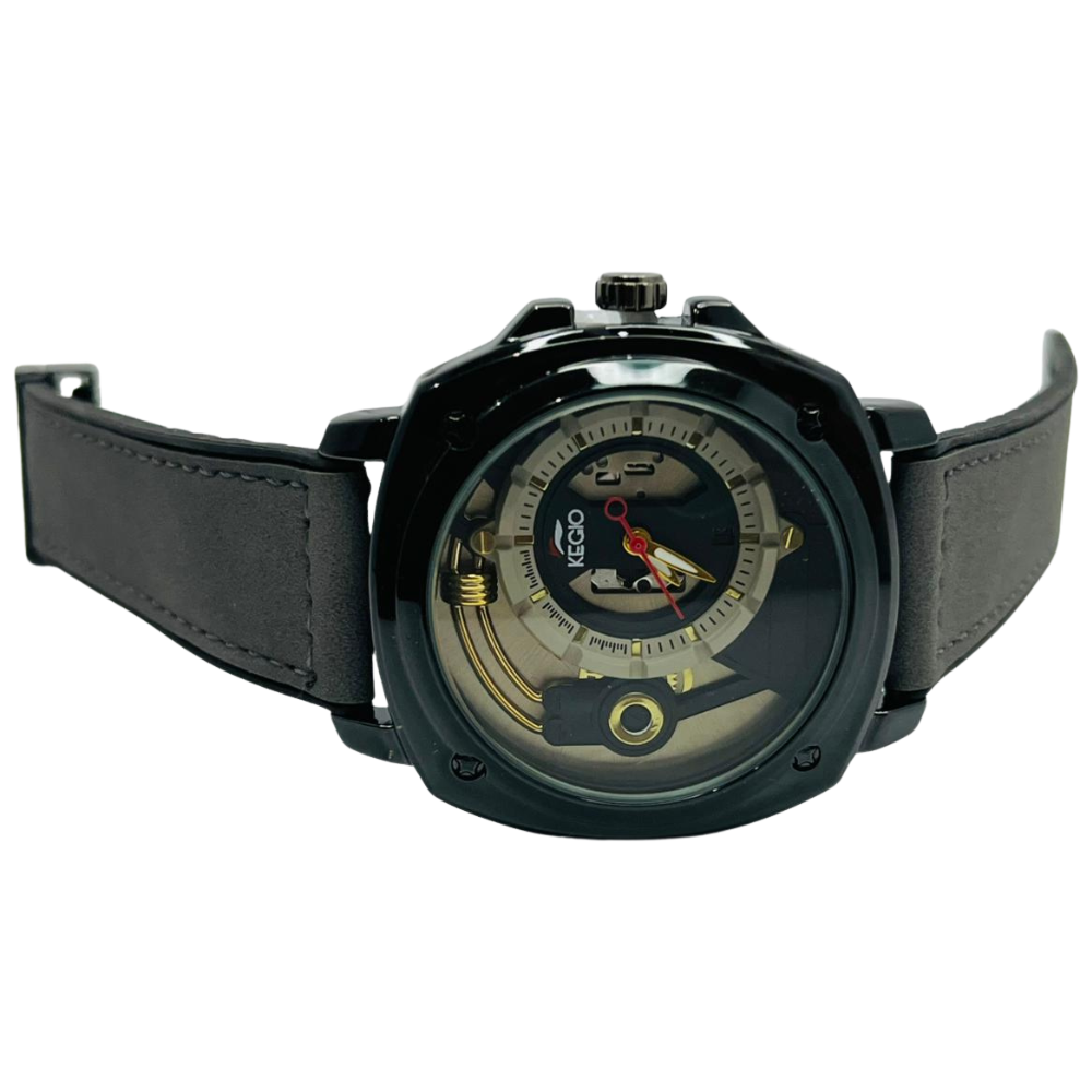 KEGIO Luxury Men’s Watch with Leather Strap