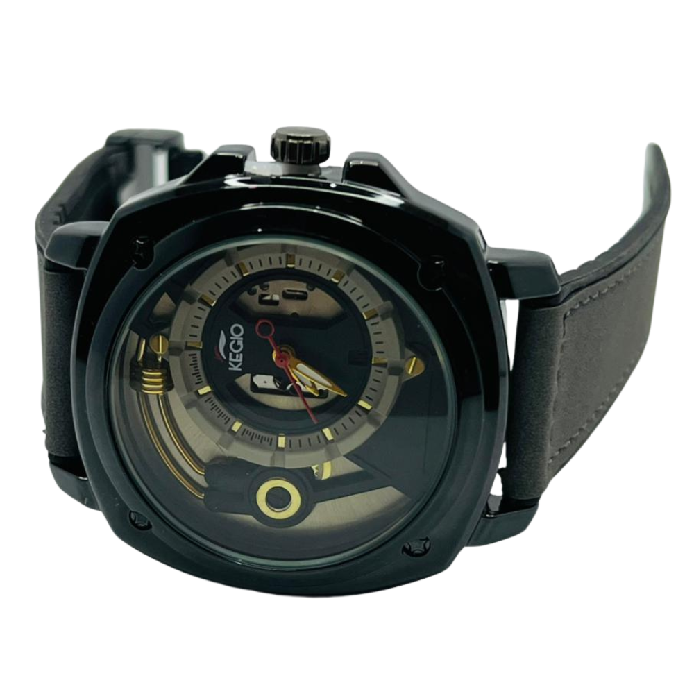 KEGIO Luxury Men’s Watch with Leather Strap