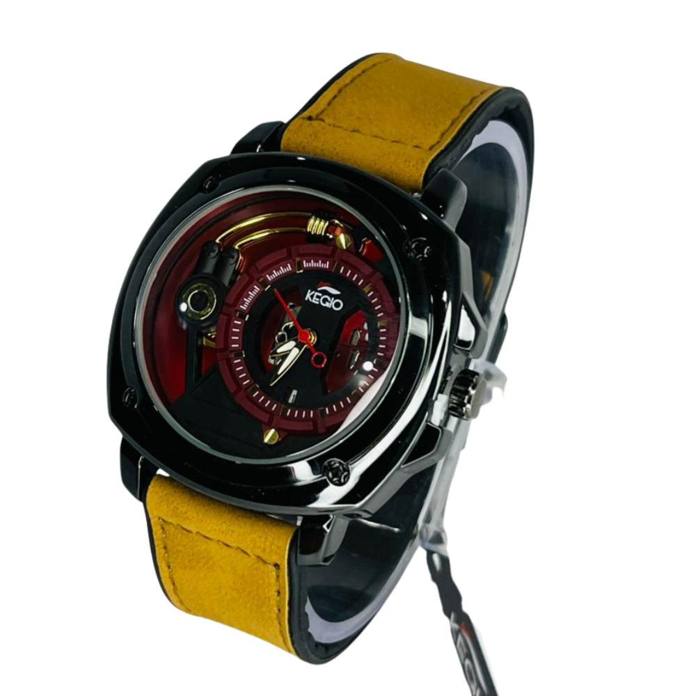 KEGIO Luxury Men’s Watch with Leather Strap