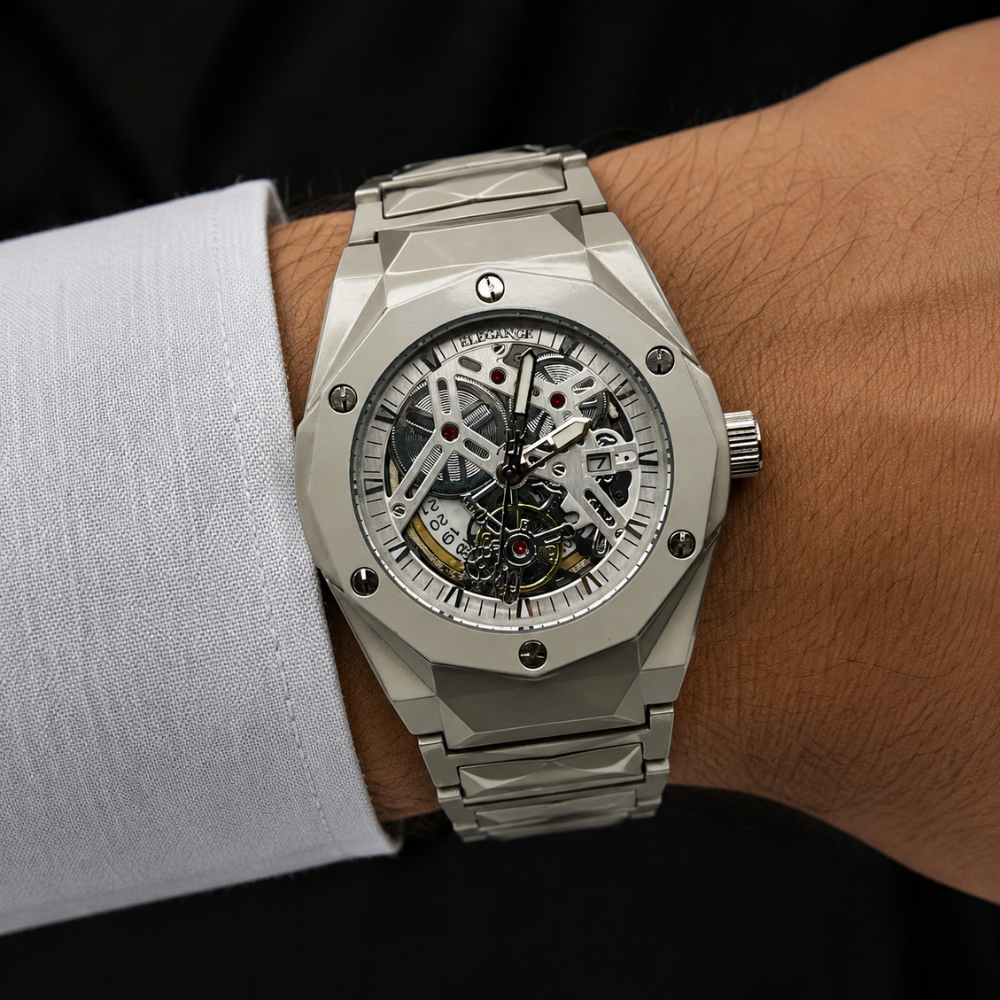 Elegance Automatic Skeleton Dial Watch