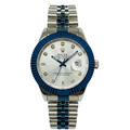 Rolex Day-Date Custom Edition – Silver Dial Blue Bezel