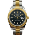 RLX Gold & Silver Stainless Steel Men’s Watch – Black Dial